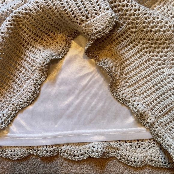 Strappy  Golden Beige Crochet Sheath Dress from Venus Cocktail Wedding Summer - Picture 5 of 6